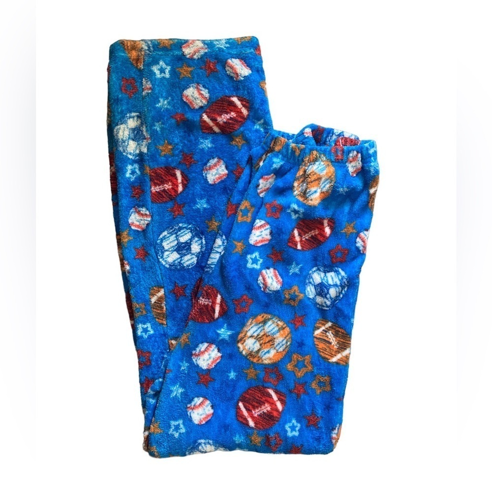 PRINCE of Sleep Boys Large 14 16 Blue Fleece Sports Pajamas Pants